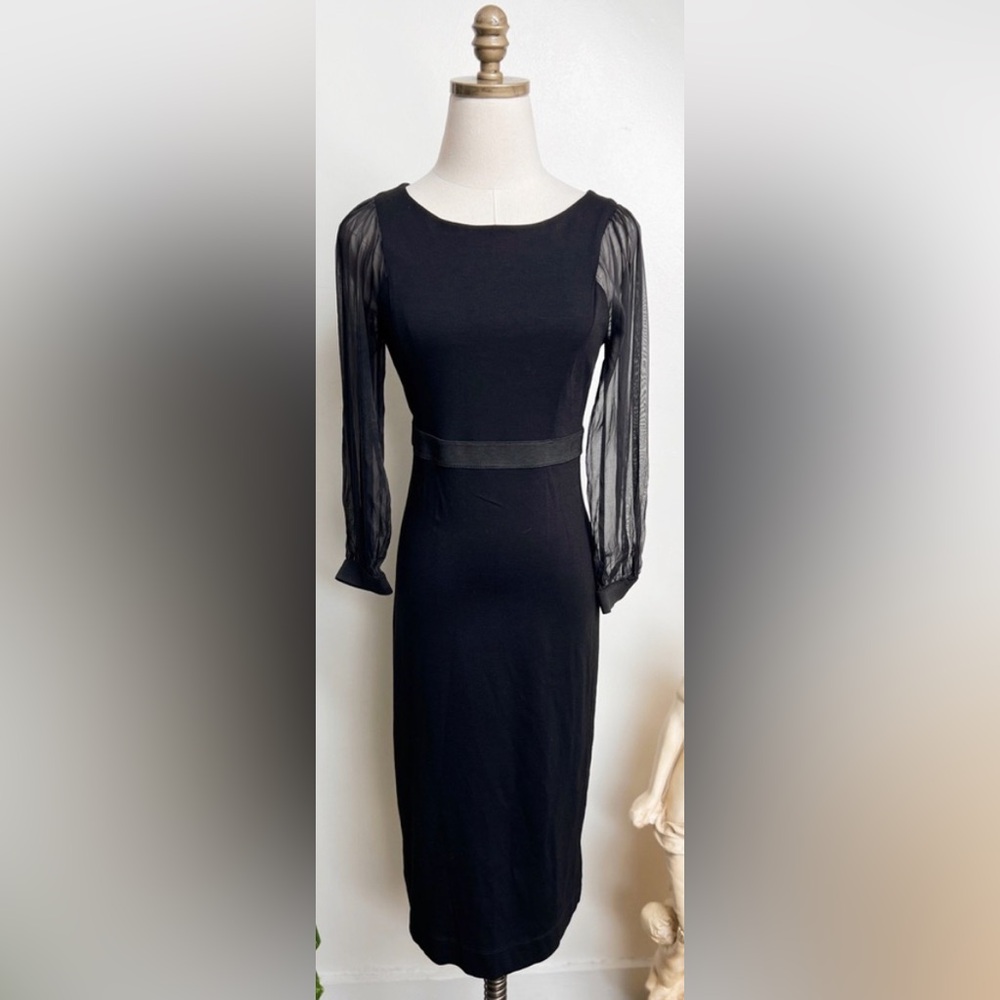 Alberta Ferretti Designer Black Bodycon Pencil Cocktail Holiday Party Dress 4 - Picture 2 of 11